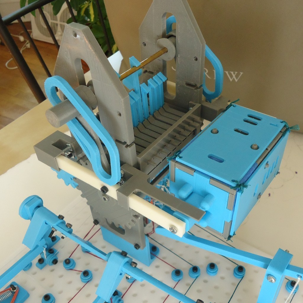 10-hook mechanical punch card reader