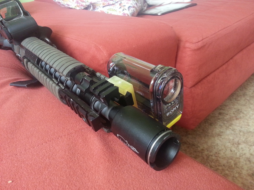 Picatinny mount for Sony hdr-as15 in waterproof case