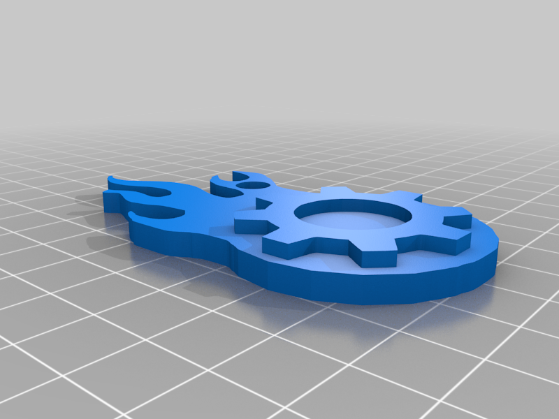Flaming Gear Keychain 2.0