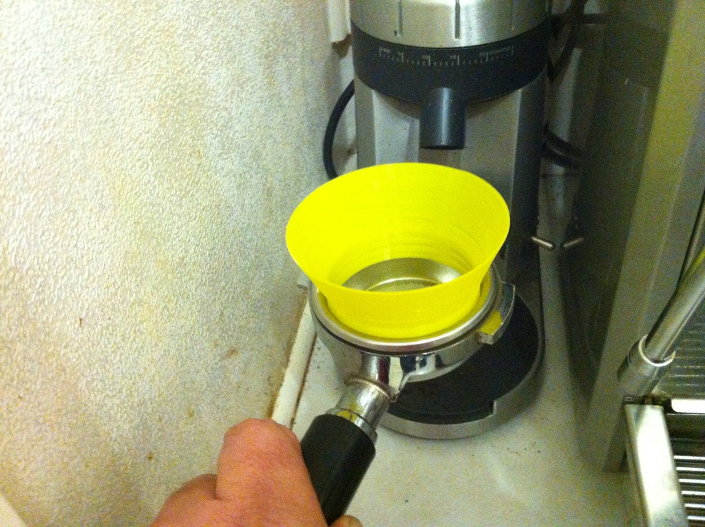 Parametric espresso grinder funnel.
