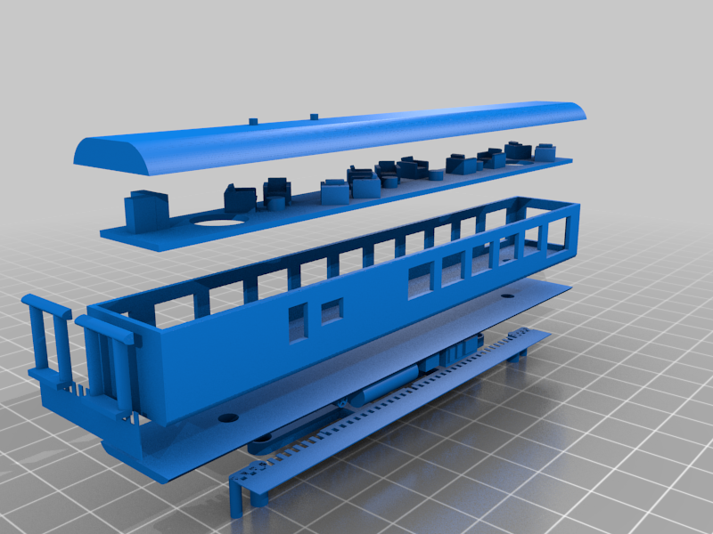 N scale South African Blue Train Conference Car