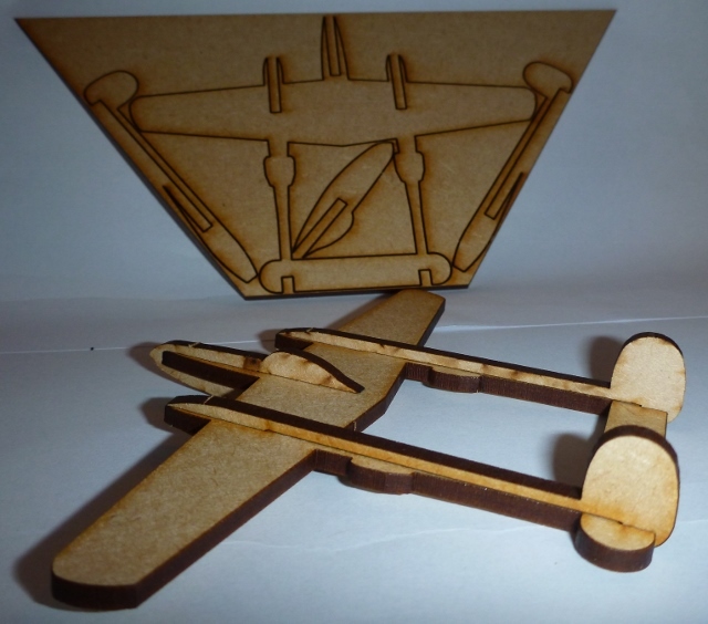 Lasercut P38 Lightning