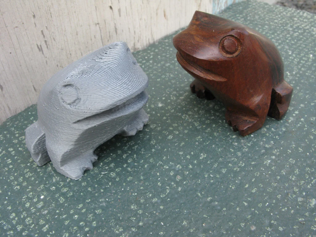 Wooden Frog and Marble Cat