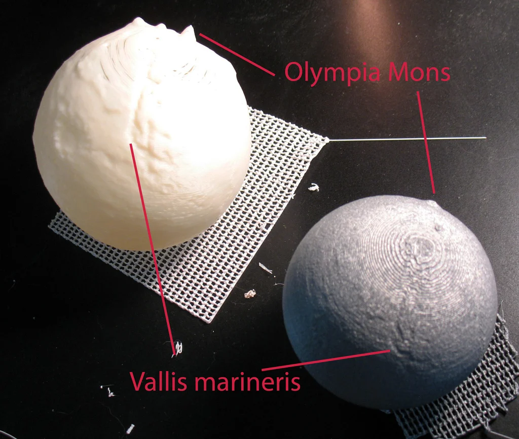 Mars Globes (Highly & slightly exagerrated)