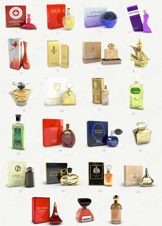 models perfume bottles