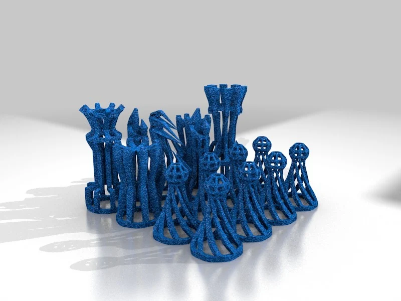 Wireframe Chess Set (fixed stl file)