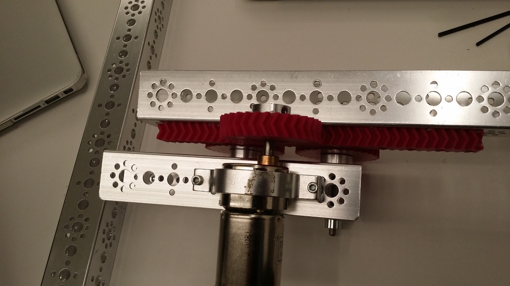 Herringbone Doublesided Rack and Gear (Tetrix Bolt Holes)