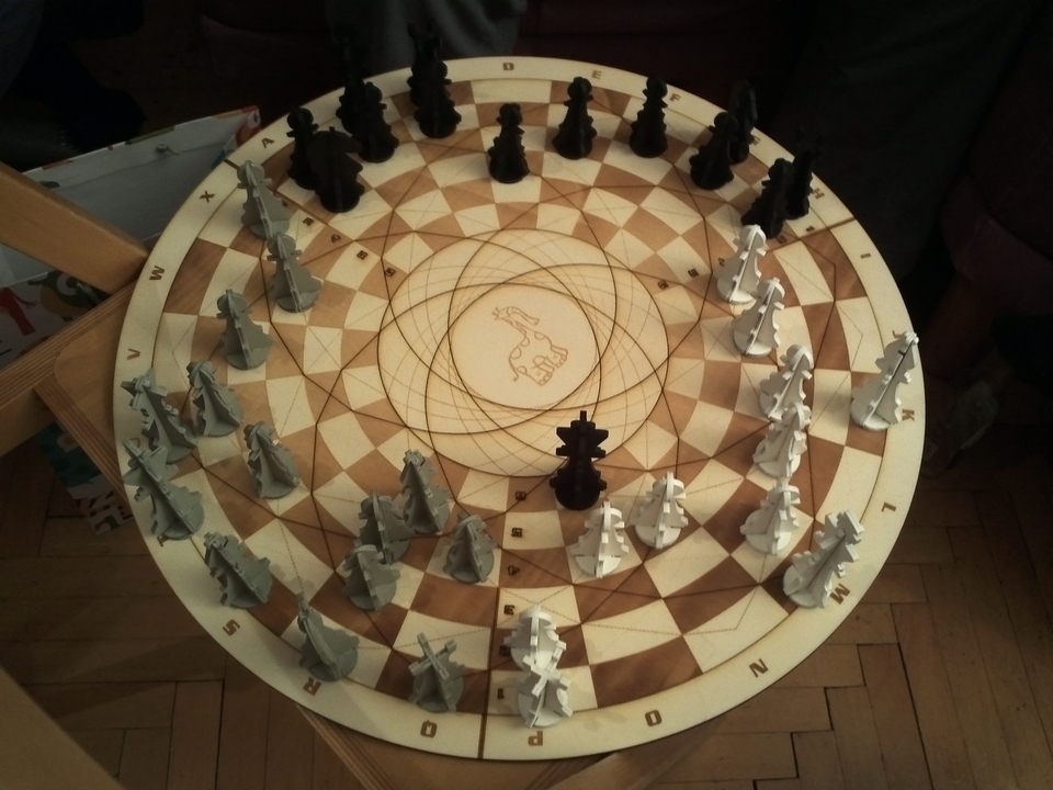 3 player chess board + matching figures