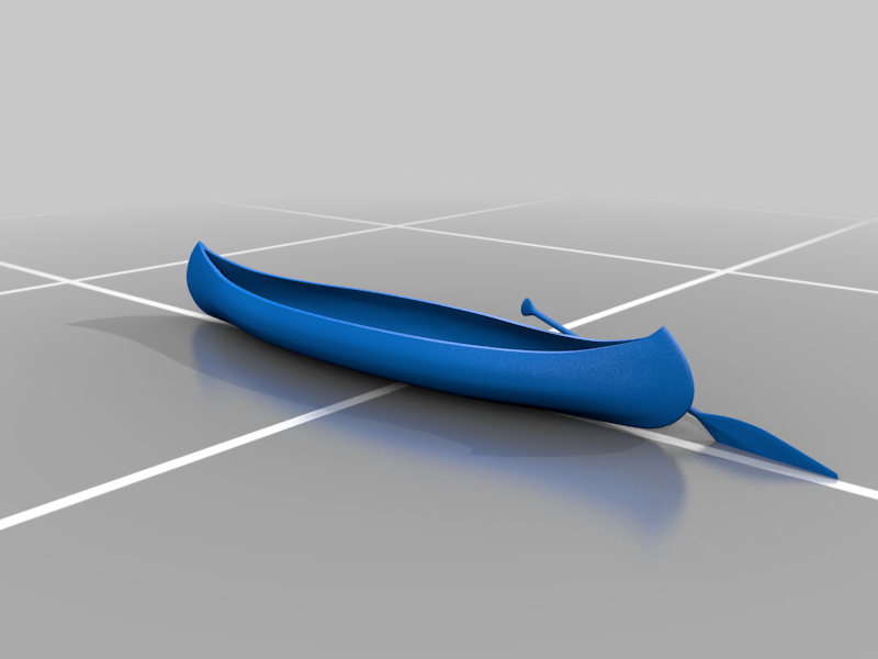 Canoe with paddle