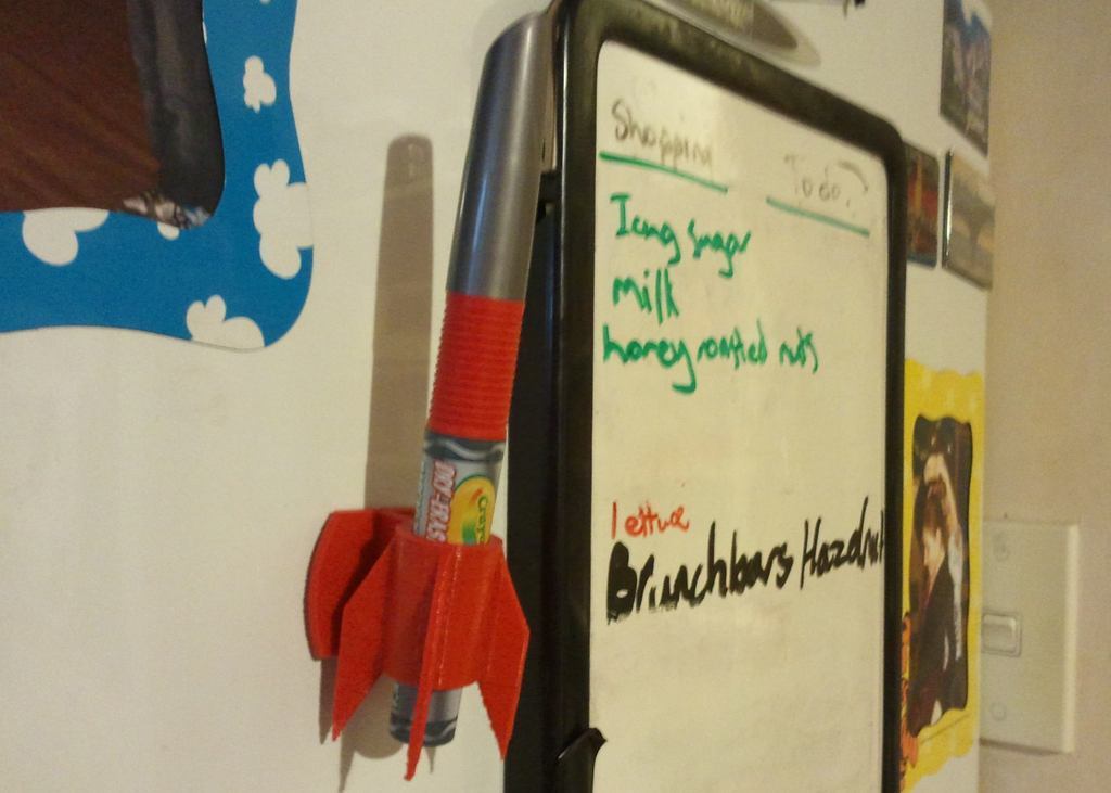 Fridge whiteboard marker holder