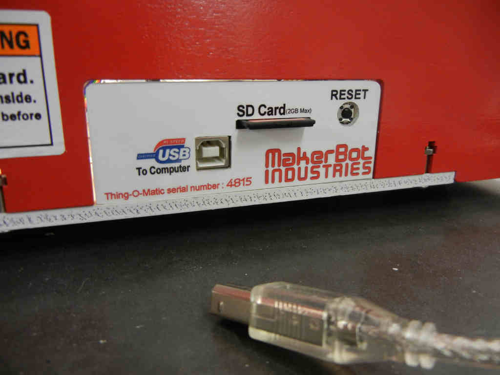 Cover for Makerbot motherboard opening