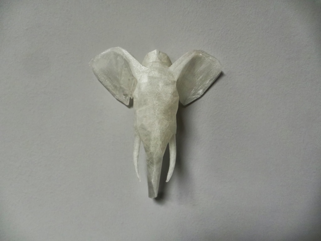 Geometric Low Poly Elephant Head