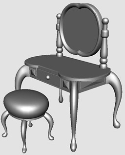 Vanity table and stool