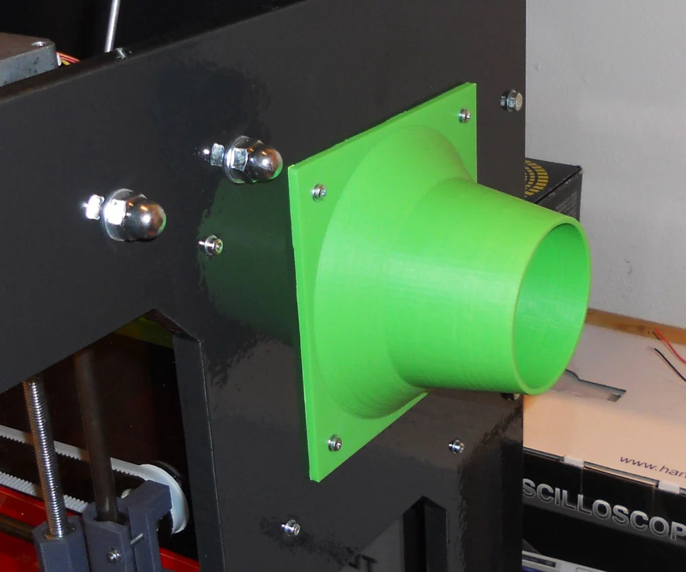 Improved 80mm tube adapter for 120mm fan