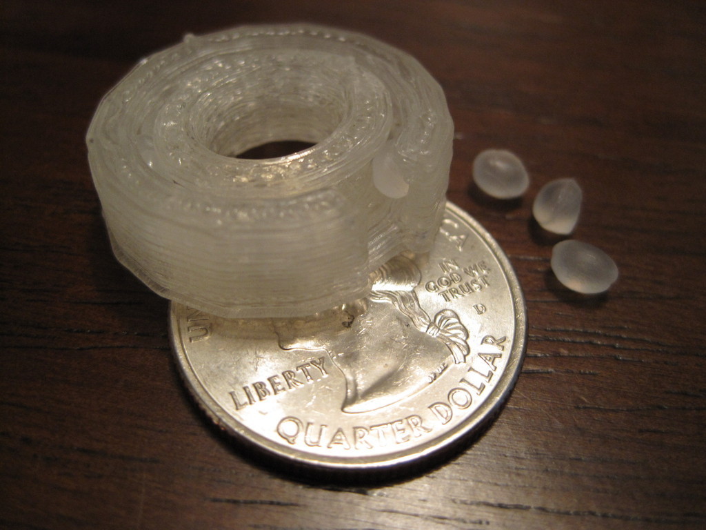 Printed bearing, non-printed balls