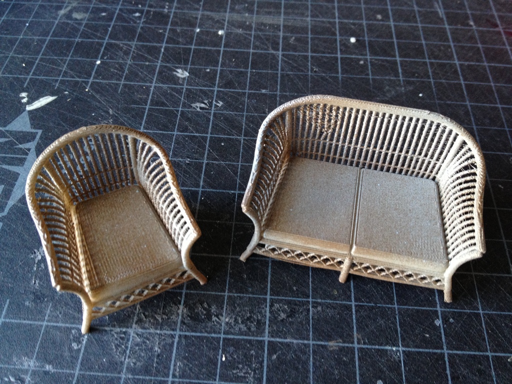 1:24 Wicker Furniture Set