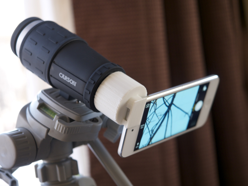 iPod touch to Carson monocular lens adaptor