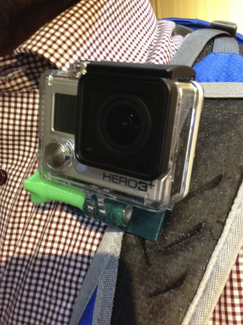 GoPro backpack strap clamp