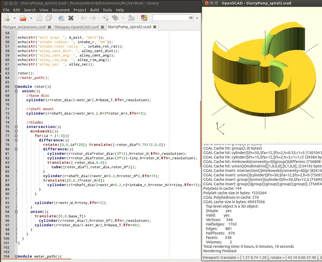 Geany Configuration for OpenSCAD Editing
