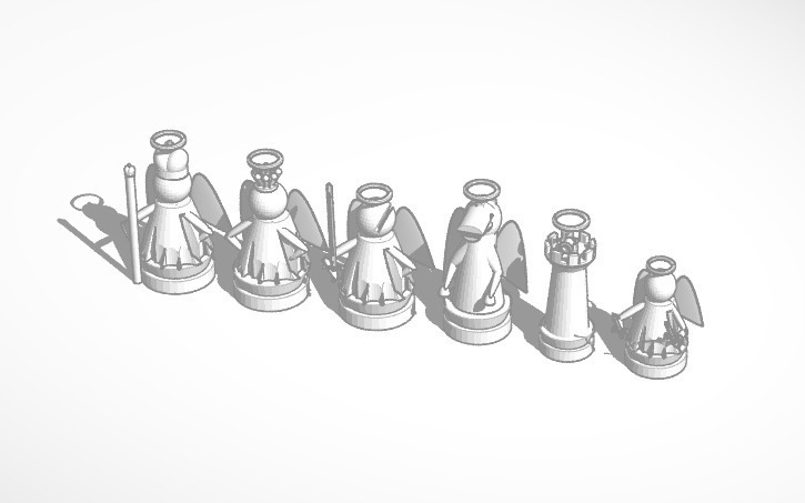 Angels vs. Devils #chess set (Angels)