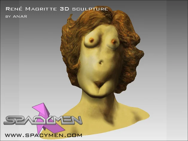 Rene Magritte 3D sculpture