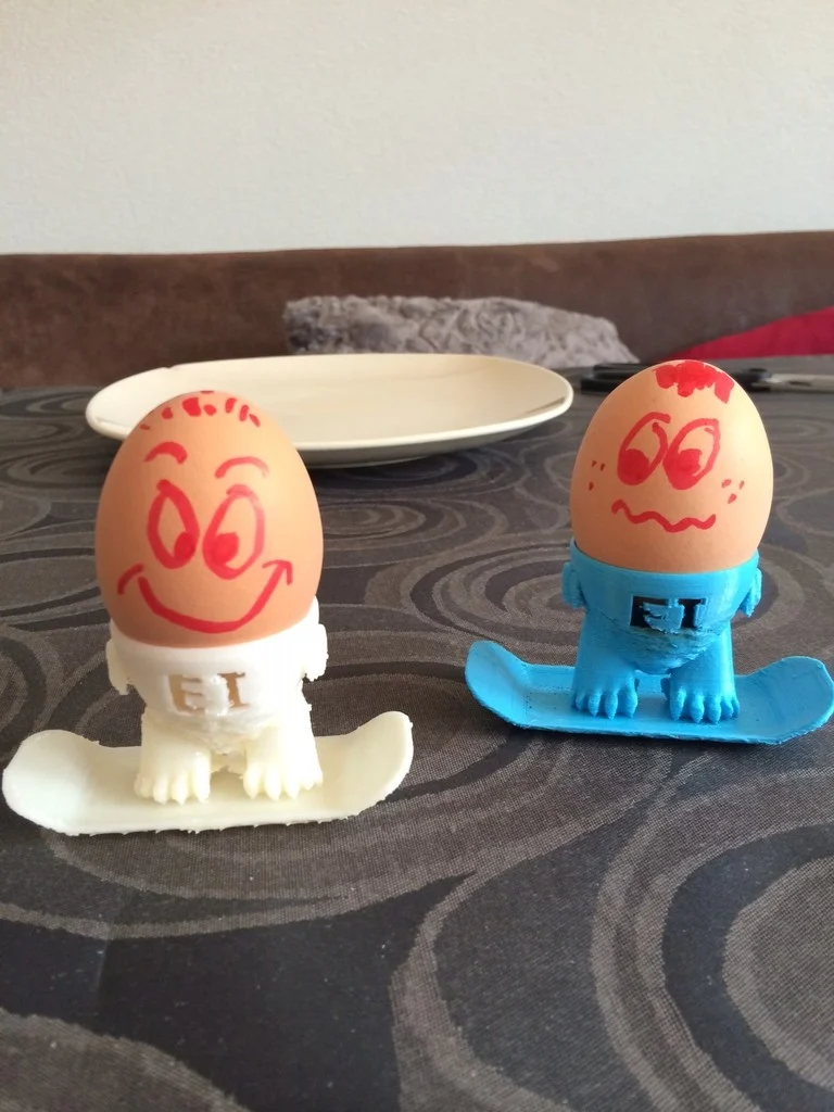 Egg cup surfer dude