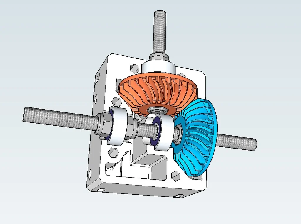 Nema 17 right angle gearbox with spiral bevel gears