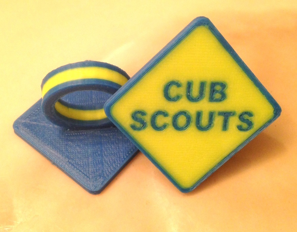 Cub Scouts Neckerchief Slide "Blue and Gold" dual extrusion