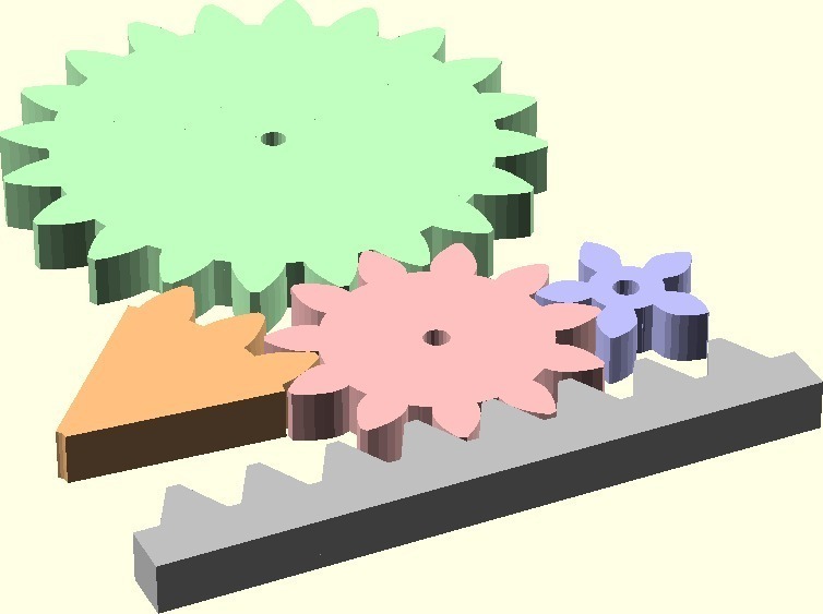 Public Domain Involute Parameterized Gears