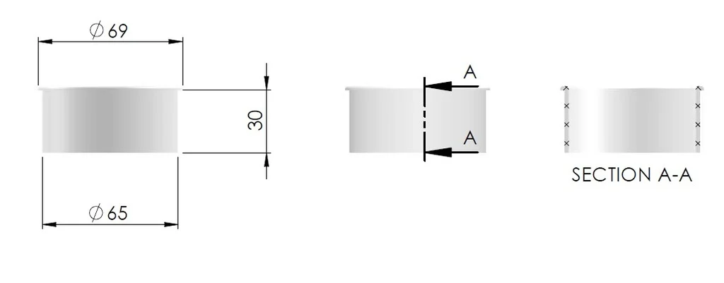 Cablehole filler for 65 mm hole