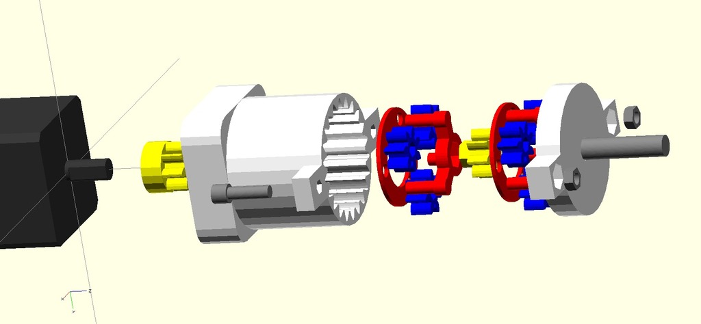 Nema 11 Planetary Gear Box, parametric, stackable
