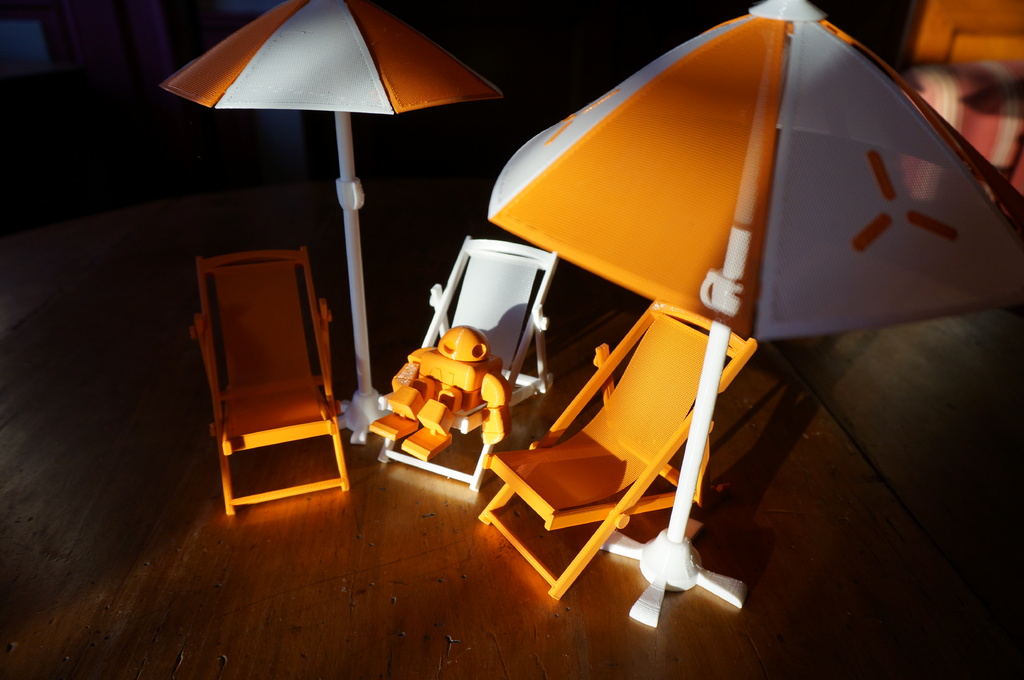 Articulated lounger with flexible fabric - single file print