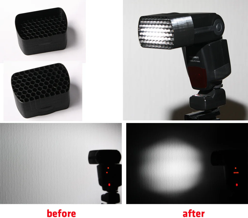 Snoot with Honeycomb pattern for Yongnuo YN-560 Flash