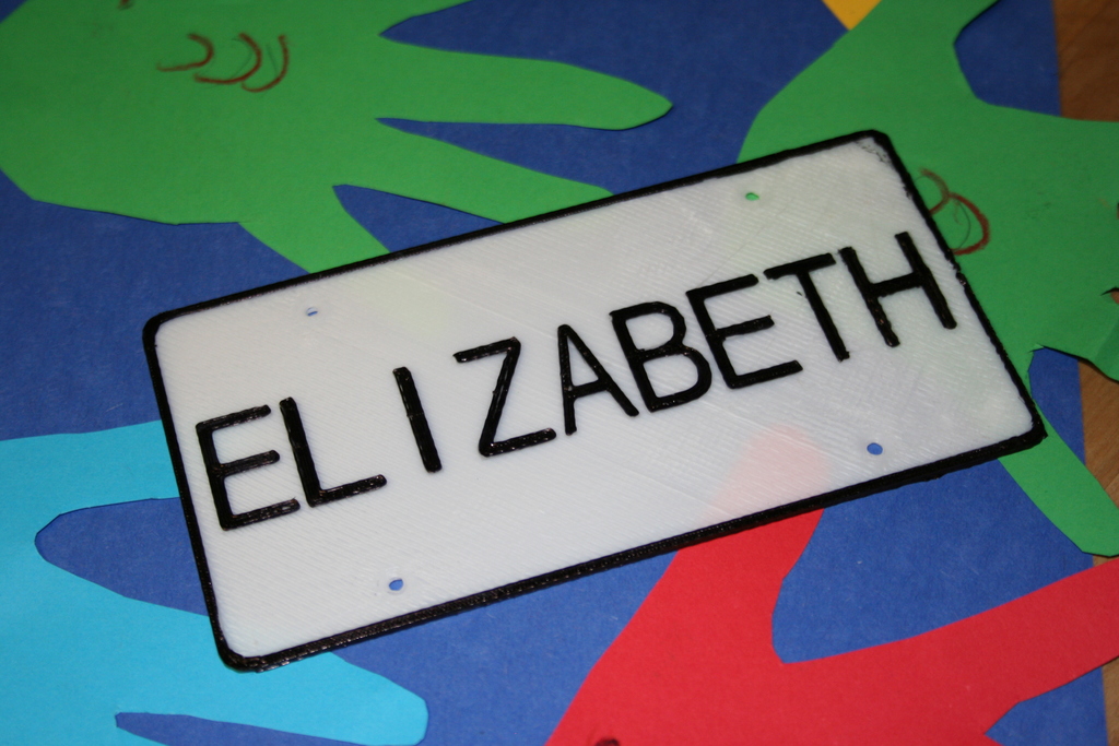OpenSCAD Kid's License Plate Generator