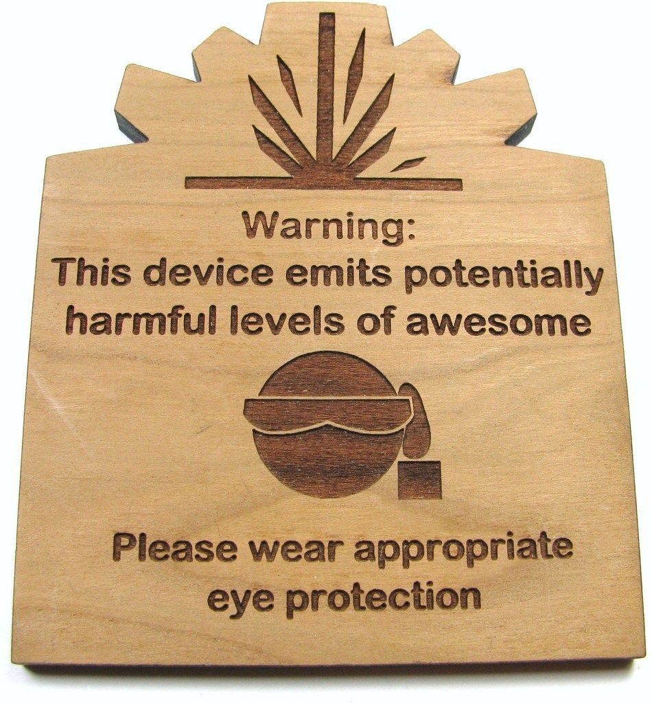 Laser Cutter Warning Label