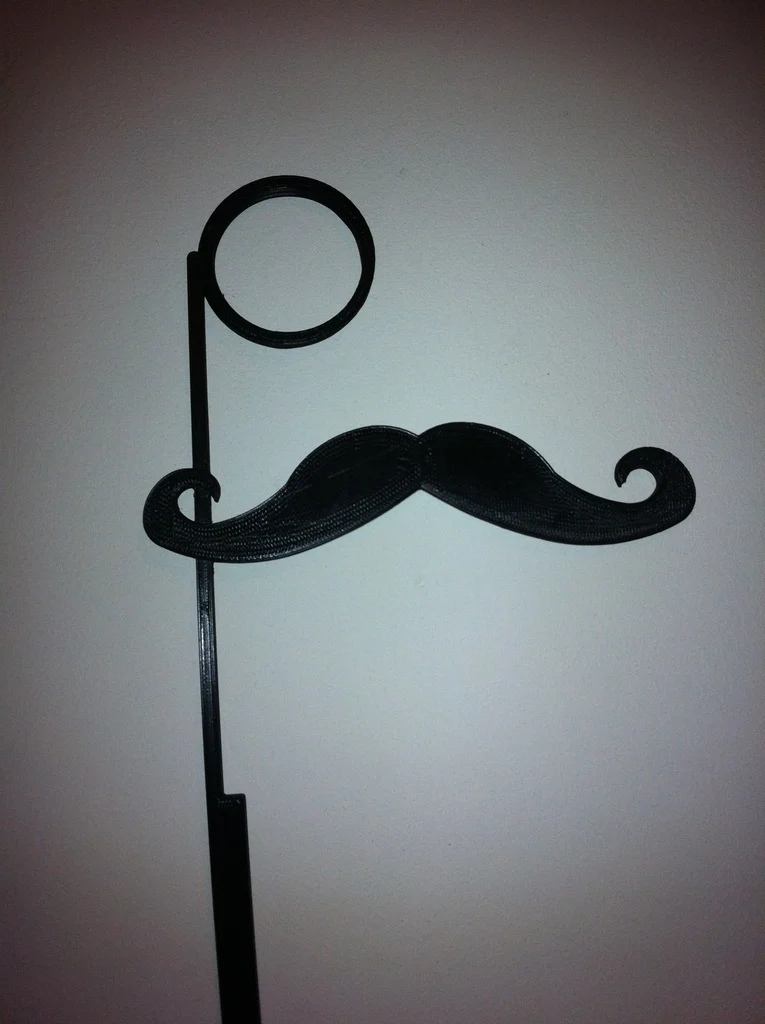 Mustache and Monocle on a thin Stick