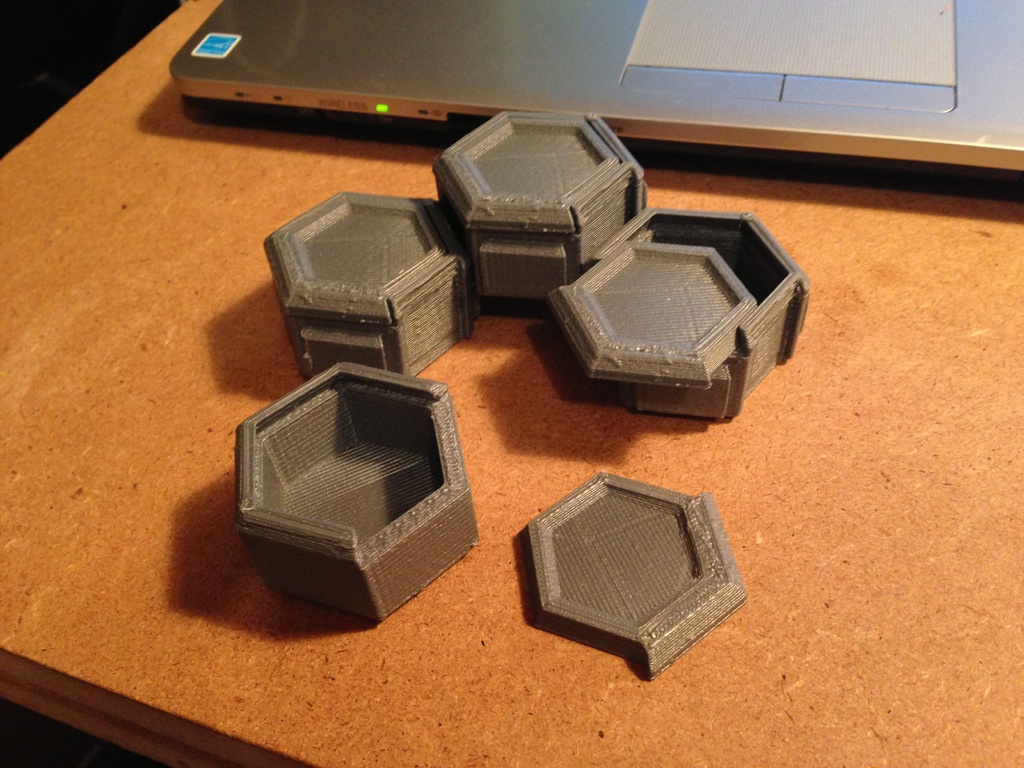 Sliding Top Hexagon Boxes