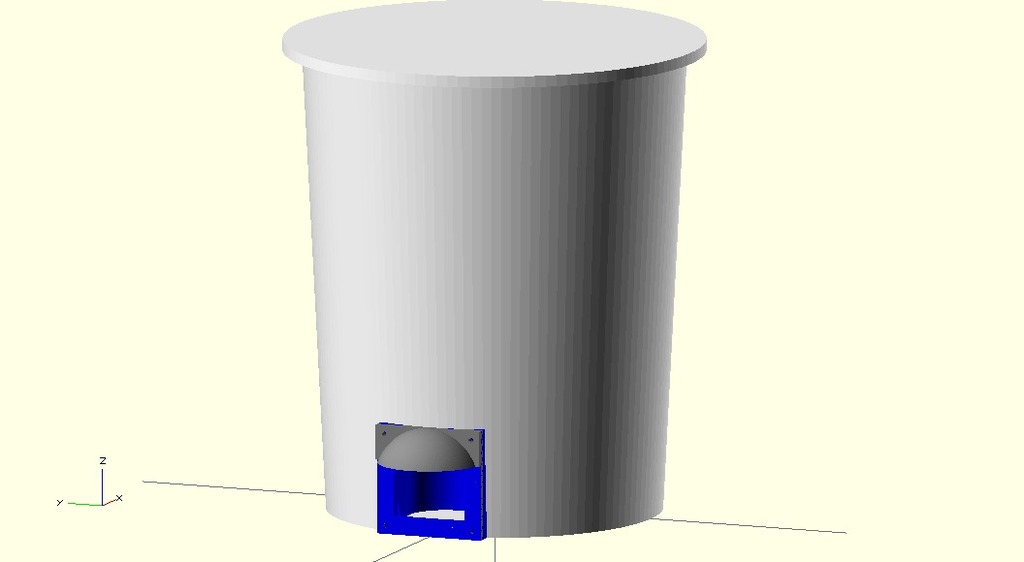 Downward Pointing Chicken Feeder Port with Awning