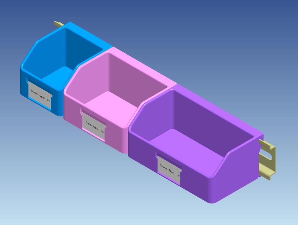 DIN Rail Mounted Open Top Bins