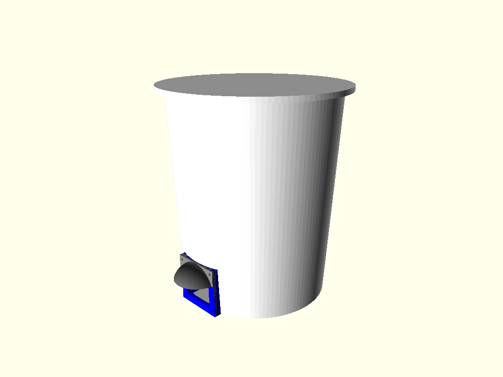 Downward Pointing Chicken Feeder Port with Awning