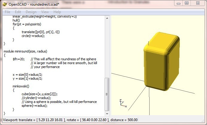 Round corners for Openscad - Tutorial