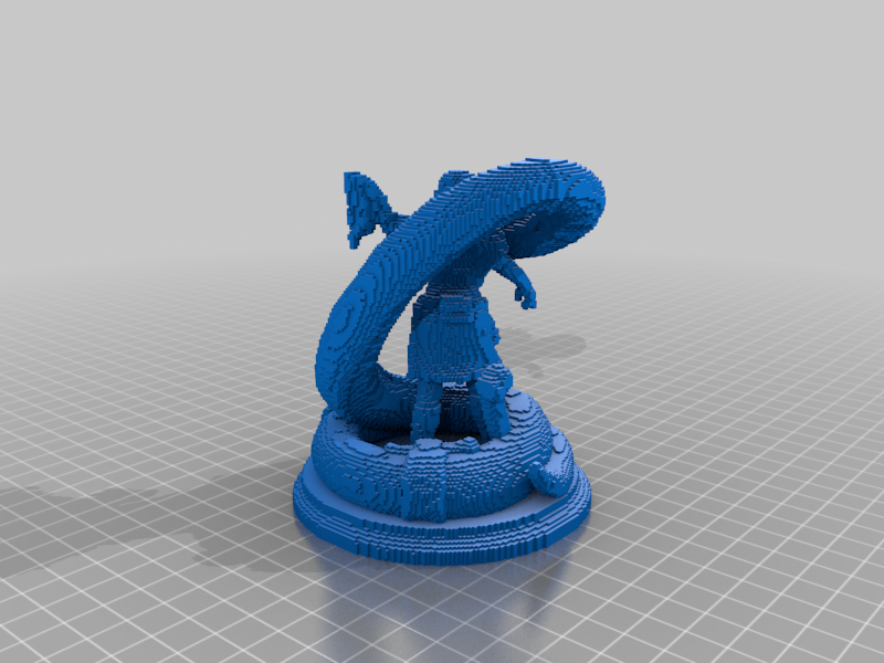Voxel Woman With Serpent