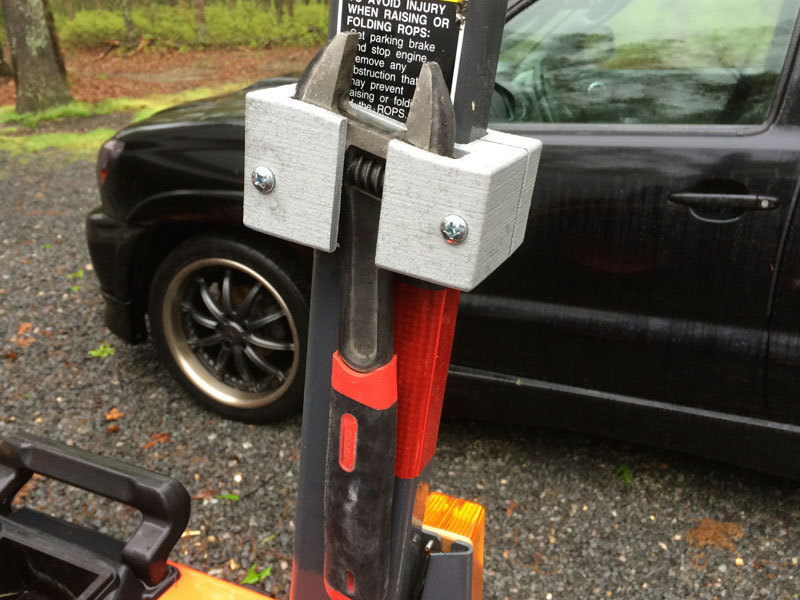 kubota tractor adjustable wrench holder / mount for the rops