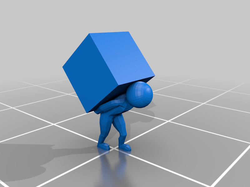 Little man carrying his box 2