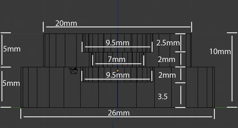 Desk Foot with Inner Retainer Bevel