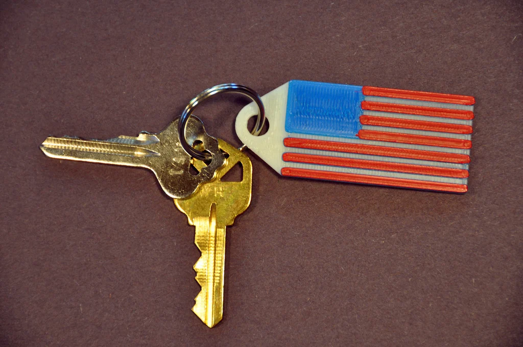 American Flag Keychain Fob