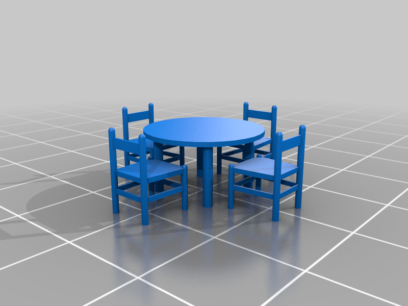 Dioramas elements (Chairs and tables)