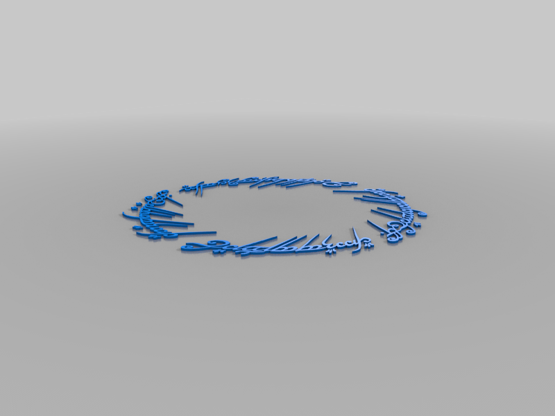 Tengwar text in the one ring.