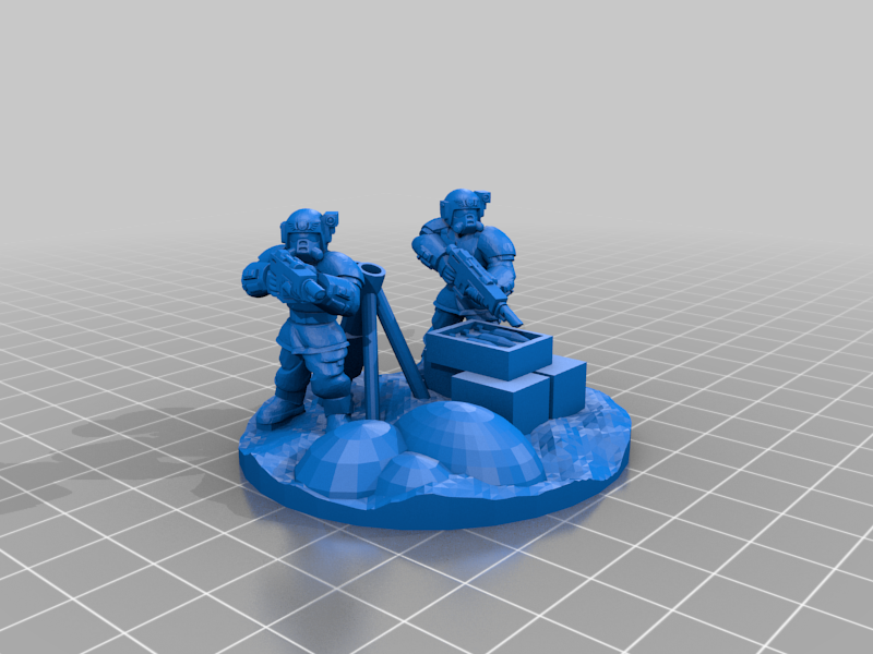Spaceman with friend and mortar