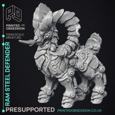 Ram Steel Defender - Artificer Construct - PRESUPPPORTED - 32mm Scale